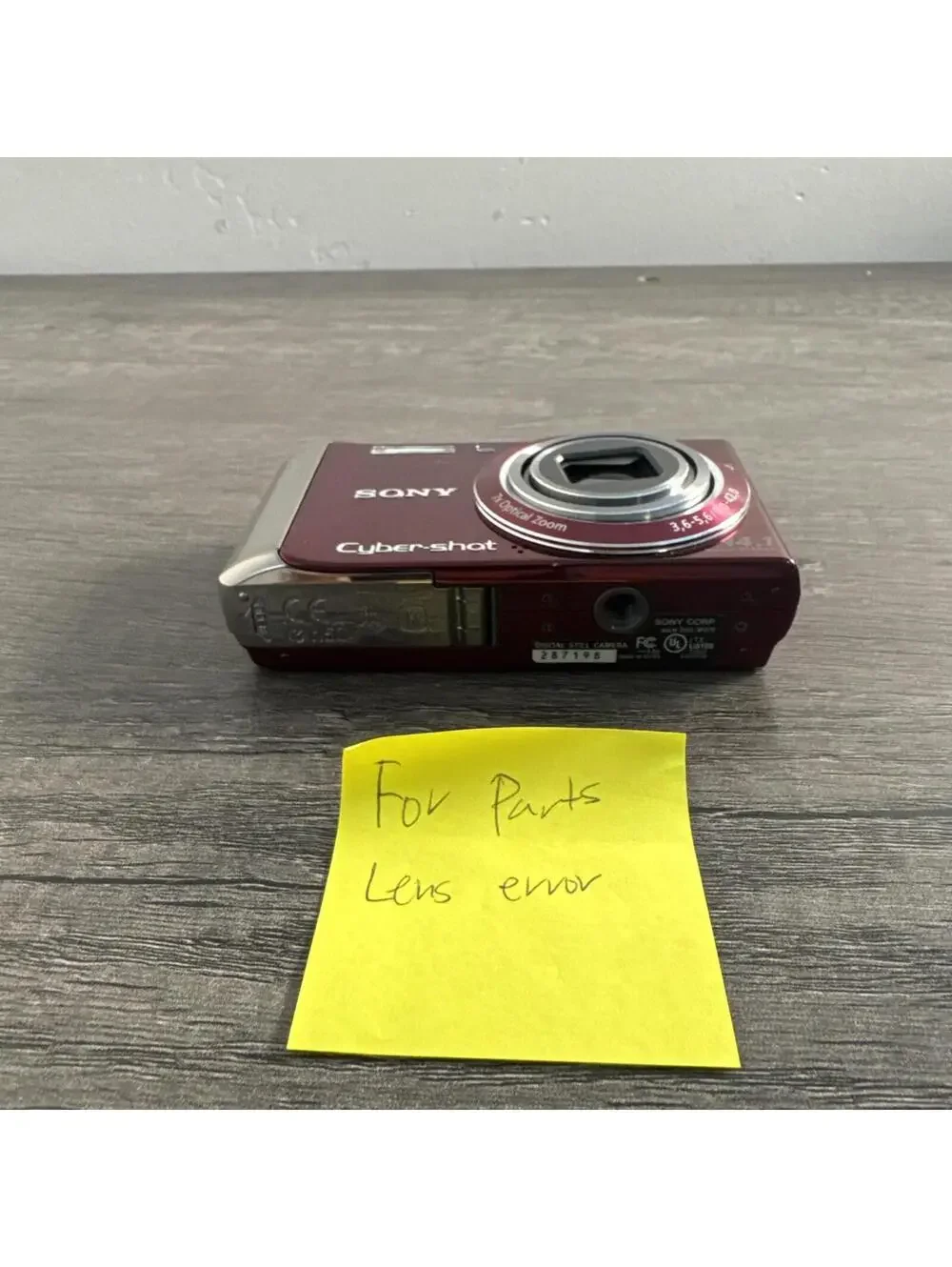 Sony Cybershot DSC-W370 14.1MP 7X Zoom Digital Camera FOR PARTS LENS ERROR